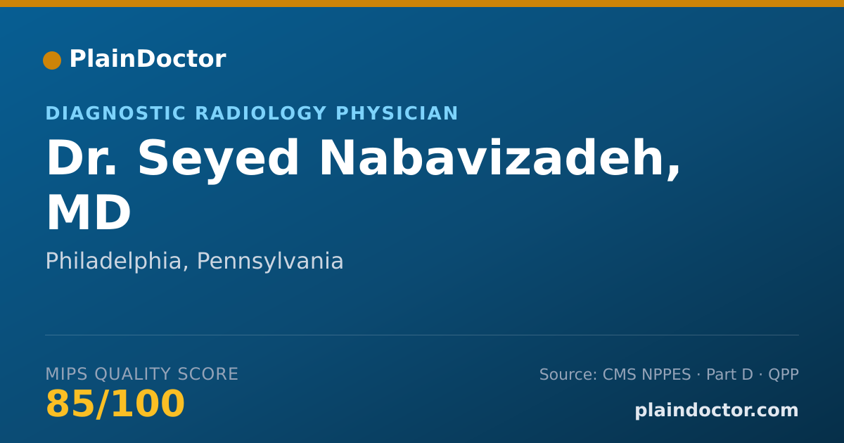 Shareable card for Seyed Nabavizadeh, MD - Diagnostic Radiology Physician, Philadelphia, PA