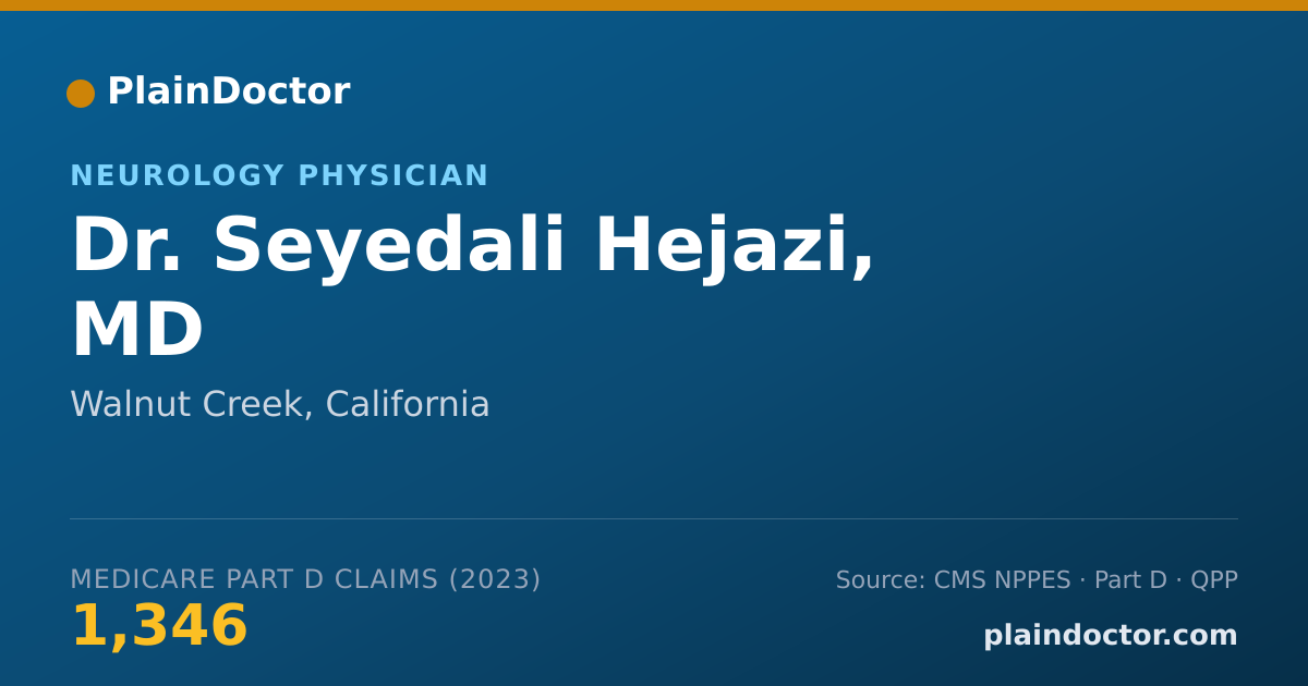 Shareable card for Seyedali Hejazi, MD - Neurology Physician, Walnut Creek, CA