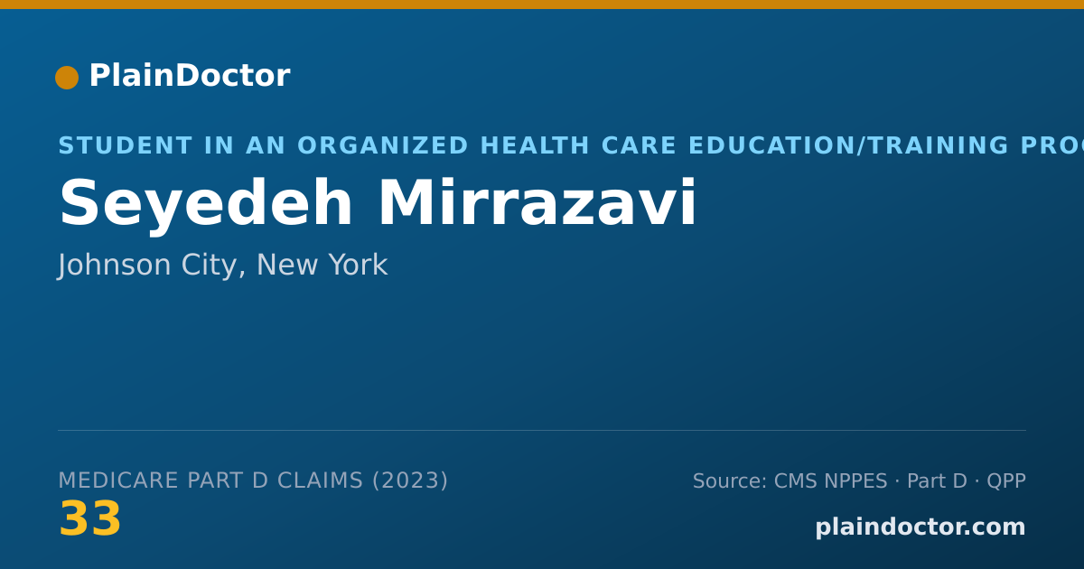 Shareable card for Seyedeh Mirrazavi - Student in an Organized Health Care Education/Training Program, Johnson City, NY