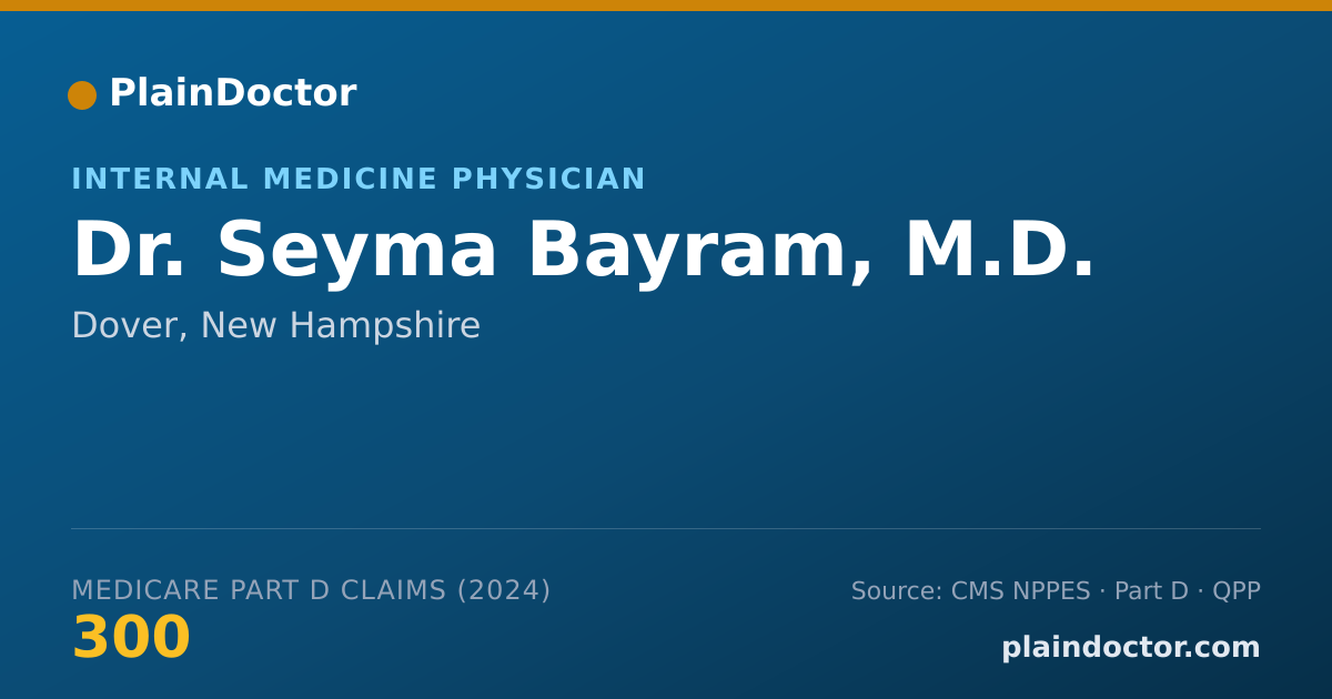 Shareable card for Seyma Bayram, M.D. - Internal Medicine Physician, Dover, NH