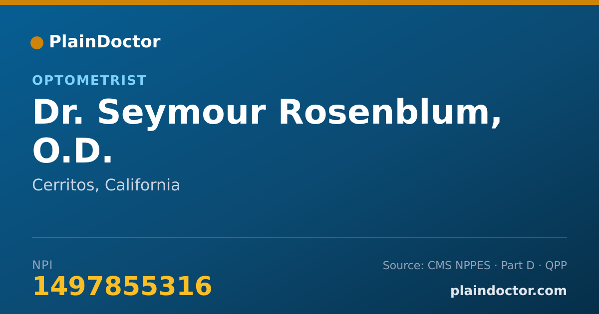 Shareable card for Seymour Rosenblum, O.D. - Optometrist, Cerritos, CA