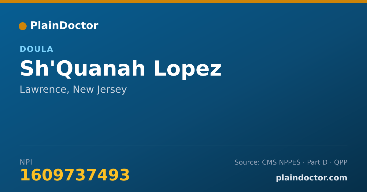 Shareable card for Sh'Quanah Lopez - Doula, Lawrence, NJ