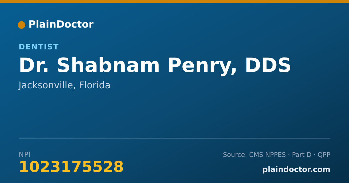 Shareable card for Shabnam Penry, DDS - Dentist, Jacksonville, FL