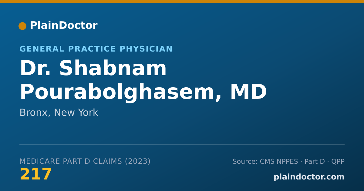 Shareable card for Shabnam Pourabolghasem, MD - General Practice Physician, Bronx, NY