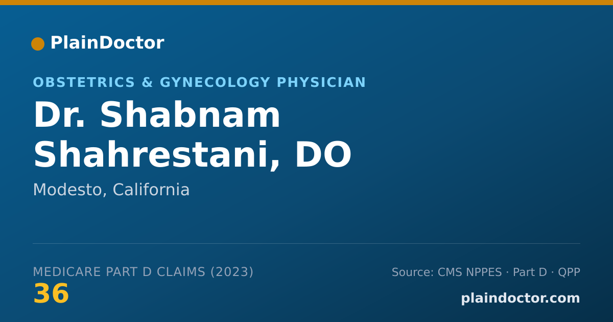 Shareable card for Shabnam Shahrestani, DO - Obstetrics & Gynecology Physician, Modesto, CA