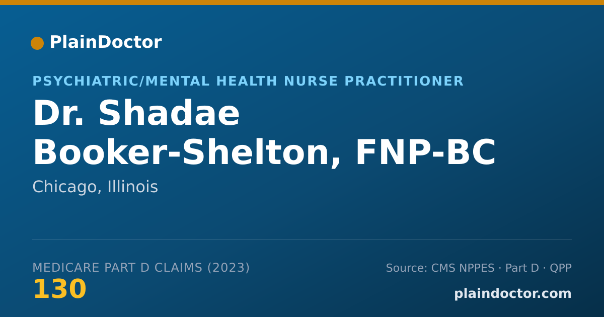 Shareable card for Shadae Booker-Shelton, FNP-BC - Psychiatric/Mental Health Nurse Practitioner, Chicago, IL
