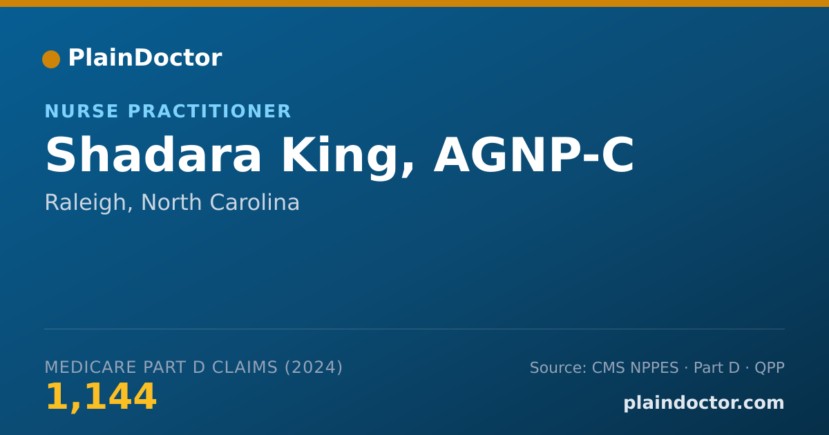 Shareable card for Shadara King, AGNP-C - Nurse Practitioner, Raleigh, NC