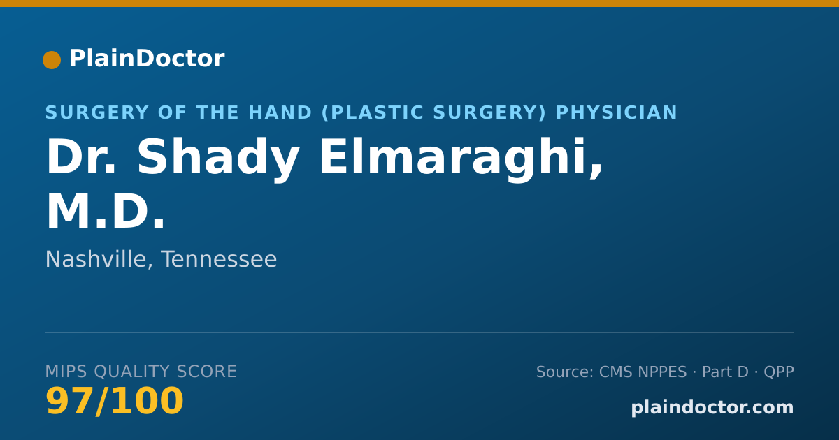 Shareable card for Shady Elmaraghi, M.D. - Surgery of the Hand (Plastic Surgery) Physician, Nashville, TN