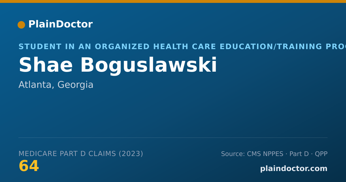 Shareable card for Shae Boguslawski - Student in an Organized Health Care Education/Training Program, Atlanta, GA