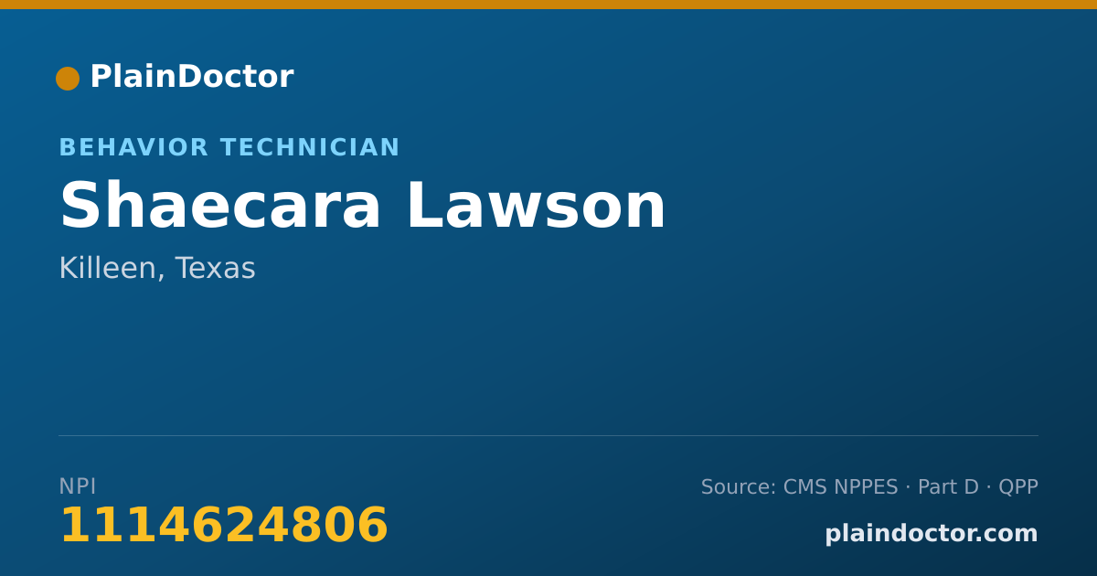Shareable card for Shaecara Lawson - Behavior Technician, Killeen, TX