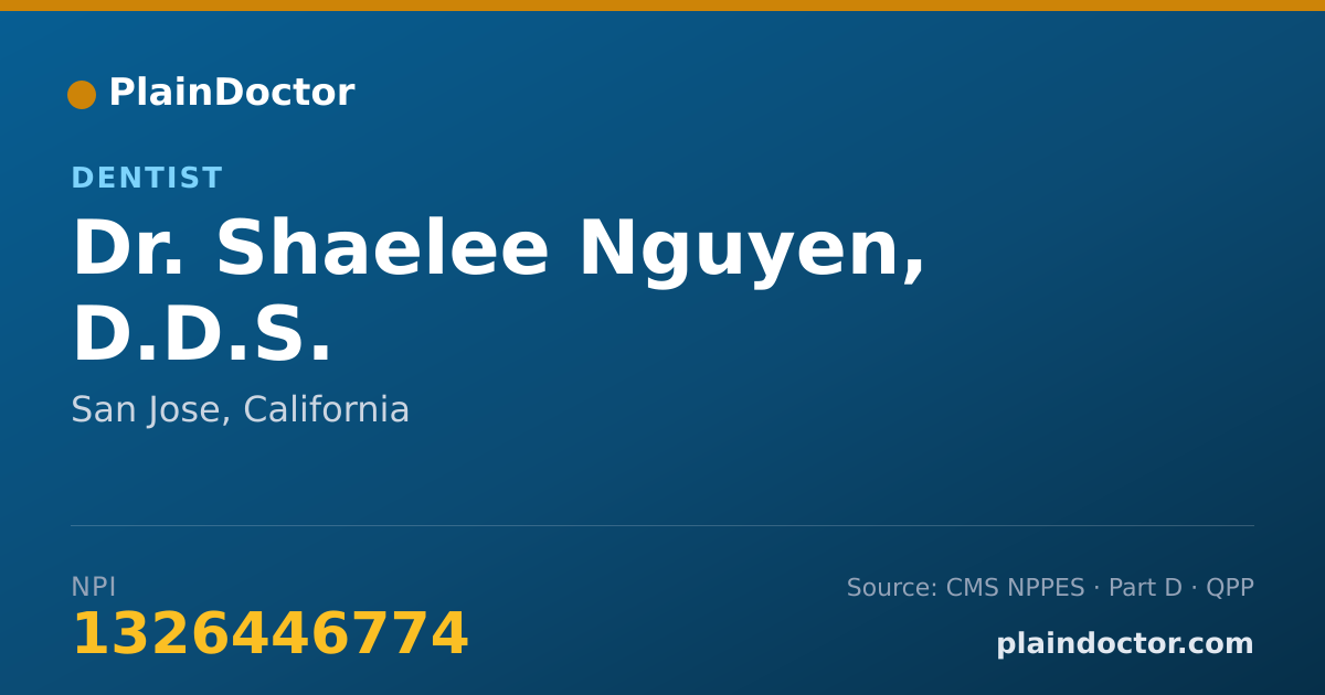 Shareable card for Shaelee Nguyen, D.D.S. - Dentist, San Jose, CA