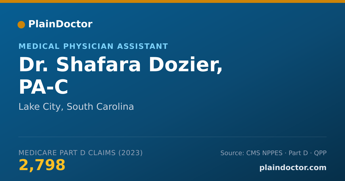 Shareable card for Shafara Dozier, PA-C - Medical Physician Assistant, Lake City, SC