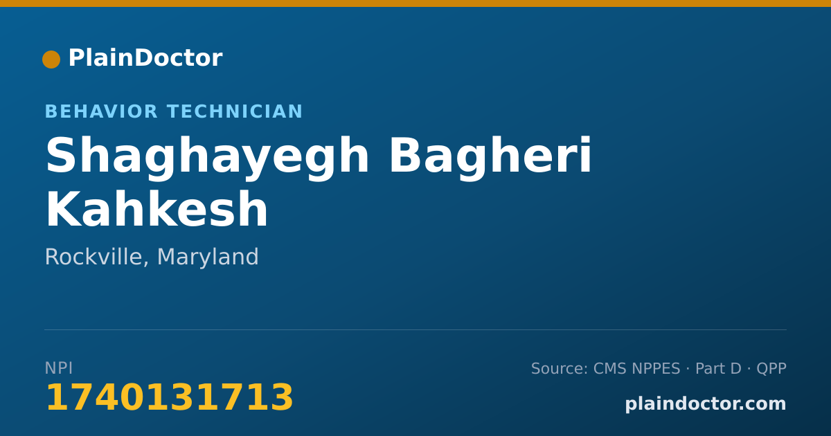 Shareable card for Shaghayegh Bagheri Kahkesh - Behavior Technician, Rockville, MD