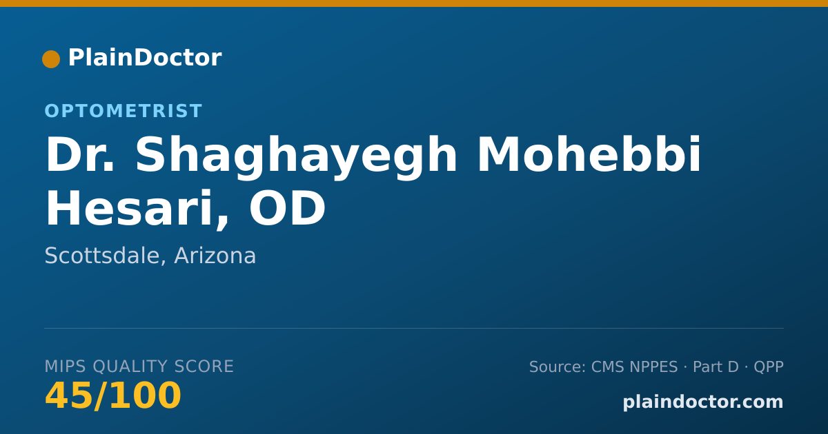 Shareable card for Shaghayegh Mohebbi Hesari, OD - Optometrist, Scottsdale, AZ