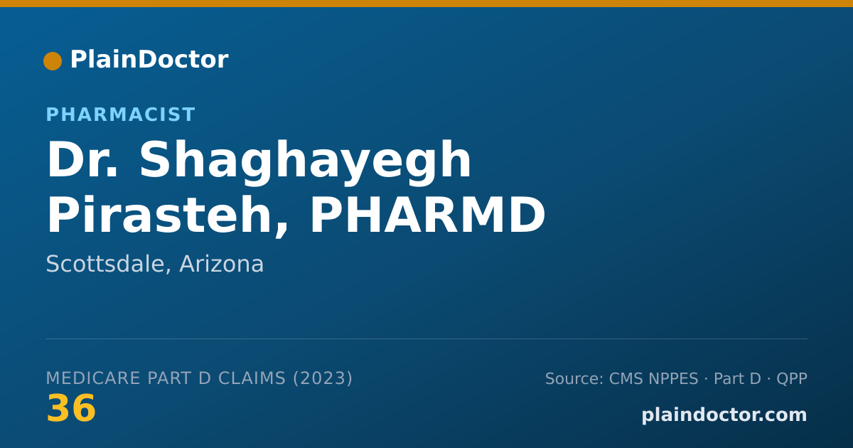 Shareable card for Shaghayegh Pirasteh, PHARMD - Pharmacist, Scottsdale, AZ