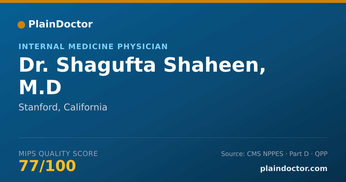 Shareable card for Shagufta Shaheen, M.D - Internal Medicine Physician, Stanford, CA