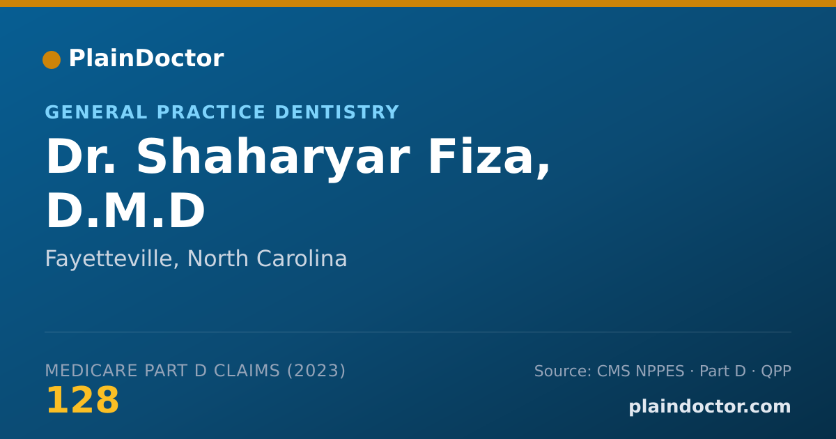 Shareable card for Shaharyar Fiza, D.M.D - General Practice Dentistry, Fayetteville, NC
