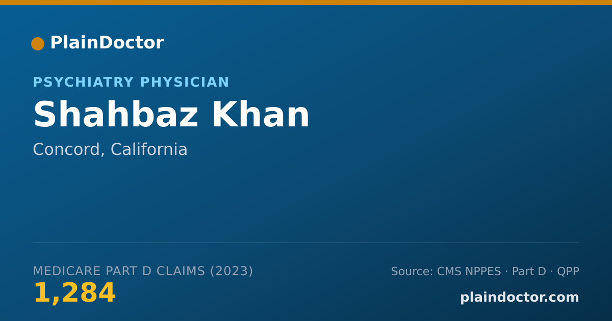 Shareable card for Shahbaz Khan - Psychiatry Physician, Concord, CA