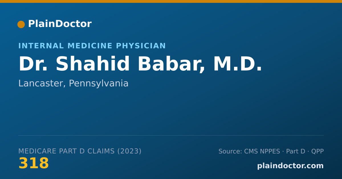 Shareable card for Shahid Babar, M.D. - Internal Medicine Physician, Lancaster, PA