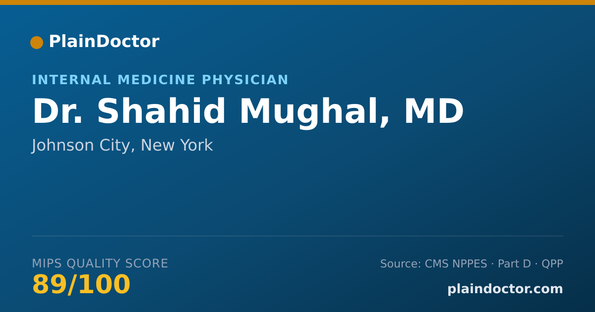 Shareable card for Shahid Mughal, MD - Internal Medicine Physician, Johnson City, NY