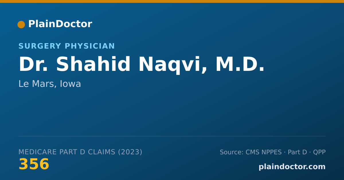 Shareable card for Shahid Naqvi, M.D. - Surgery Physician, Le Mars, IA