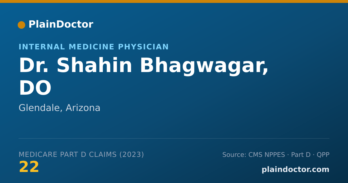 Shareable card for Shahin Bhagwagar, DO - Internal Medicine Physician, Glendale, AZ