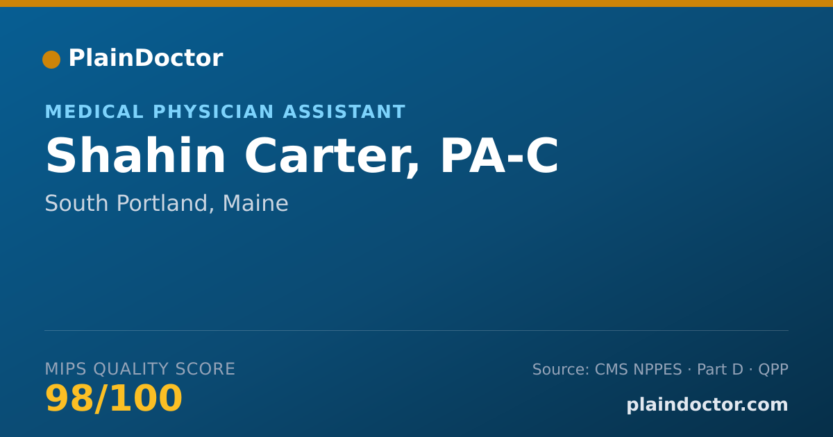 Shareable card for Shahin Carter, PA-C - Physician Assistant, South Portland, ME