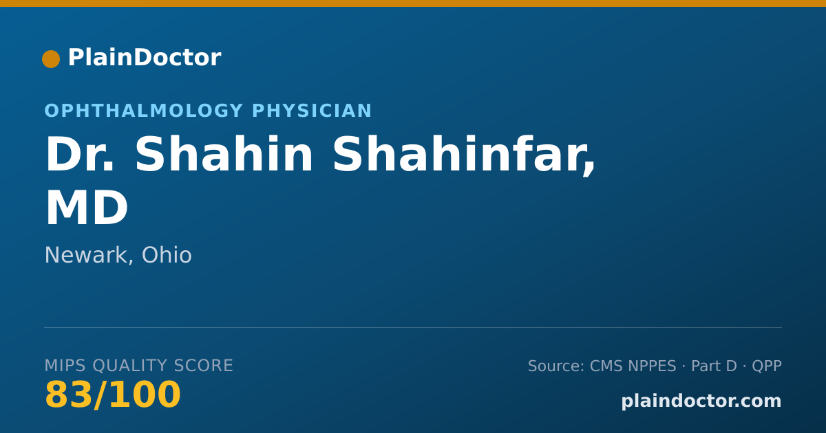 Shareable card for Shahin Shahinfar, MD - Ophthalmology Physician, Newark, OH
