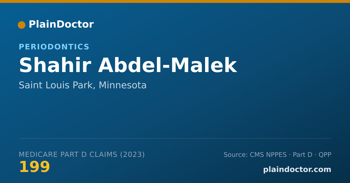 Shareable card for Shahir Abdel-Malek - Periodontics, Saint Louis Park, MN