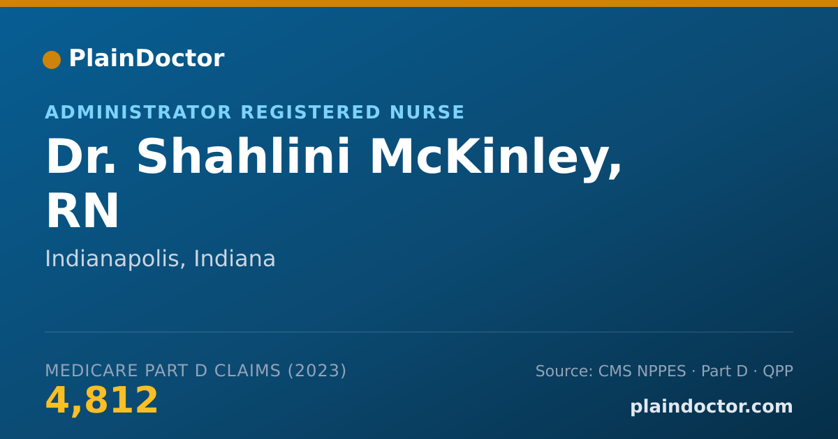 Shareable card for Shahlini McKinley, RN - Administrator Registered Nurse, Indianapolis, IN