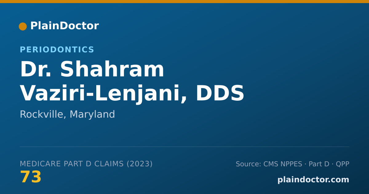 Shareable card for Shahram Vaziri-Lenjani, DDS - Periodontics, Rockville, MD