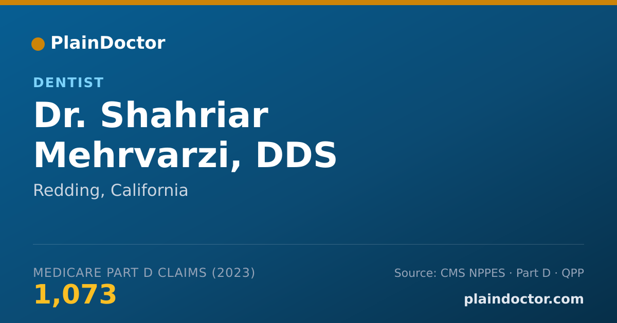 Shareable card for Shahriar Mehrvarzi, DDS - Dentist, Redding, CA