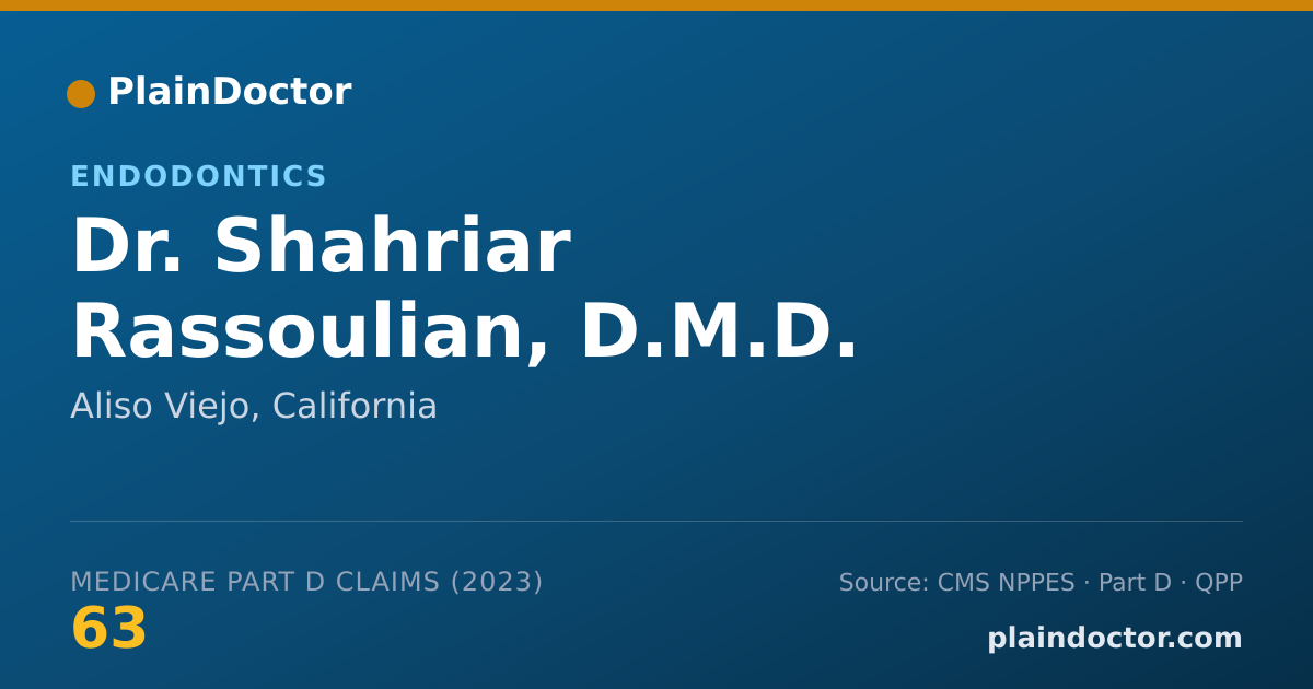 Shareable card for Shahriar Rassoulian, D.M.D. - Endodontics, Aliso Viejo, CA