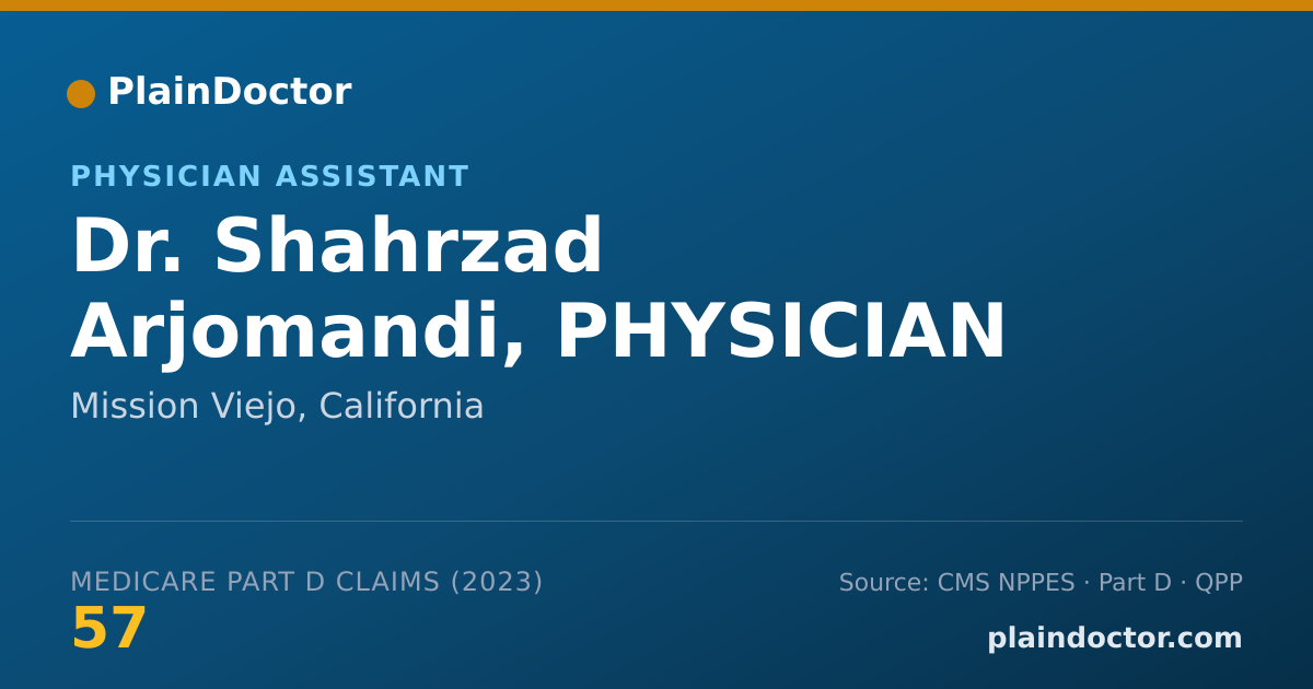 Shareable card for Shahrzad Arjomandi, PHYSICIAN ASSISTANT - Physician Assistant, Mission Viejo, CA