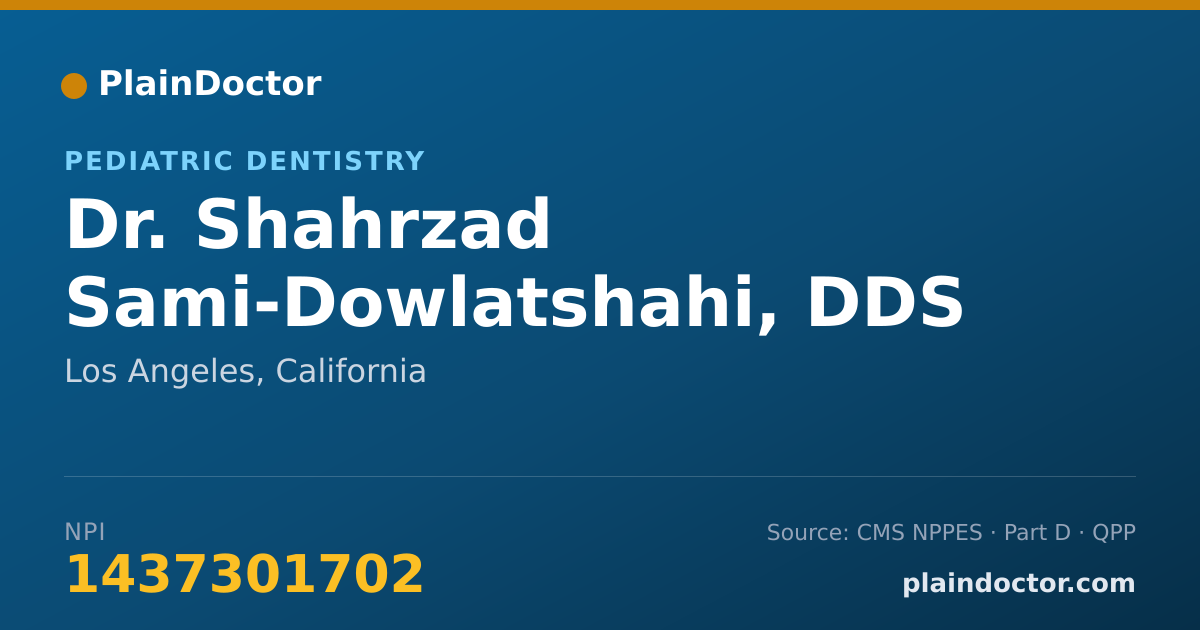 Shareable card for Shahrzad Sami-Dowlatshahi, DDS - Pediatric Dentistry, Los Angeles, CA