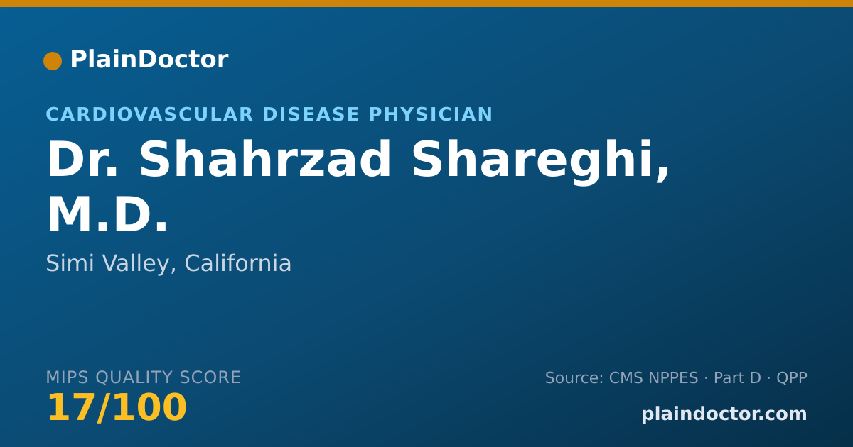 Shareable card for Shahrzad Shareghi, M.D. - Cardiovascular Disease Physician, Simi Valley, CA