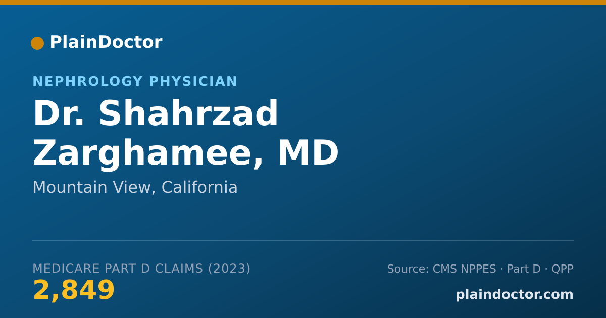 Shareable card for Shahrzad Zarghamee, MD - Nephrology Physician, Mountain View, CA