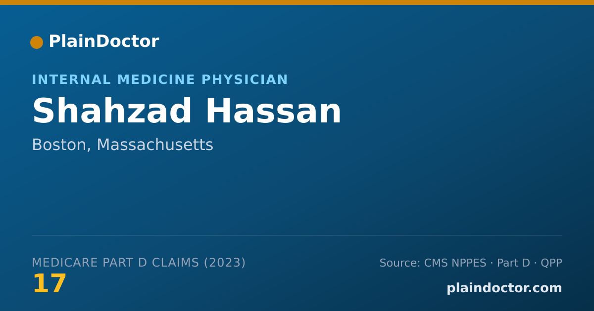 Shareable card for Shahzad Hassan - Internal Medicine Physician, Boston, MA