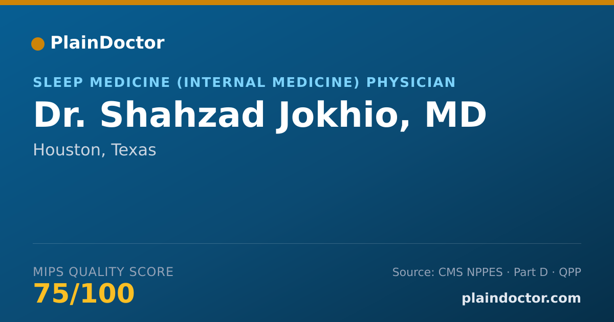 Shareable card for Shahzad Jokhio, MD - Sleep Medicine (Internal Medicine) Physician, Houston, TX