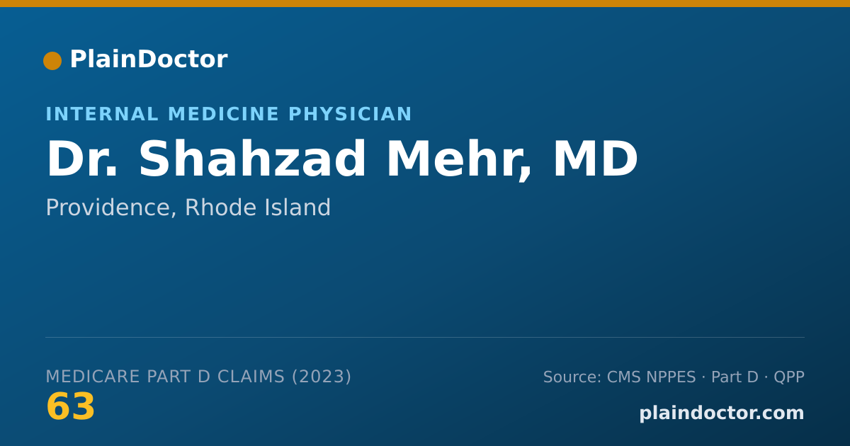 Shareable card for Shahzad Mehr, MD - Internal Medicine Physician, Providence, RI