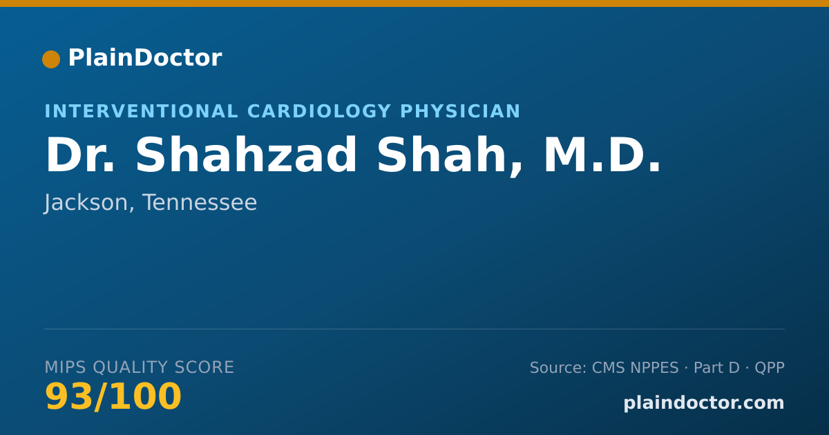 Shareable card for Shahzad Shah, M.D. - Interventional Cardiology Physician, Jackson, TN