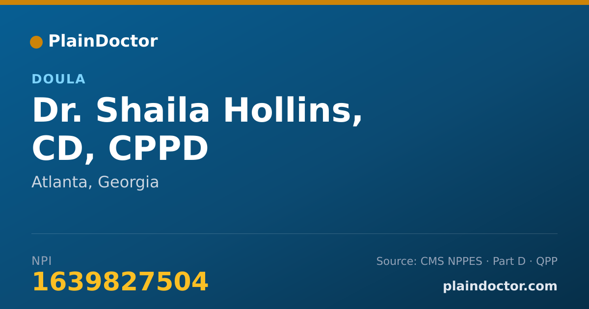 Shareable card for Shaila Hollins, CD, CPPD - Doula, Atlanta, GA