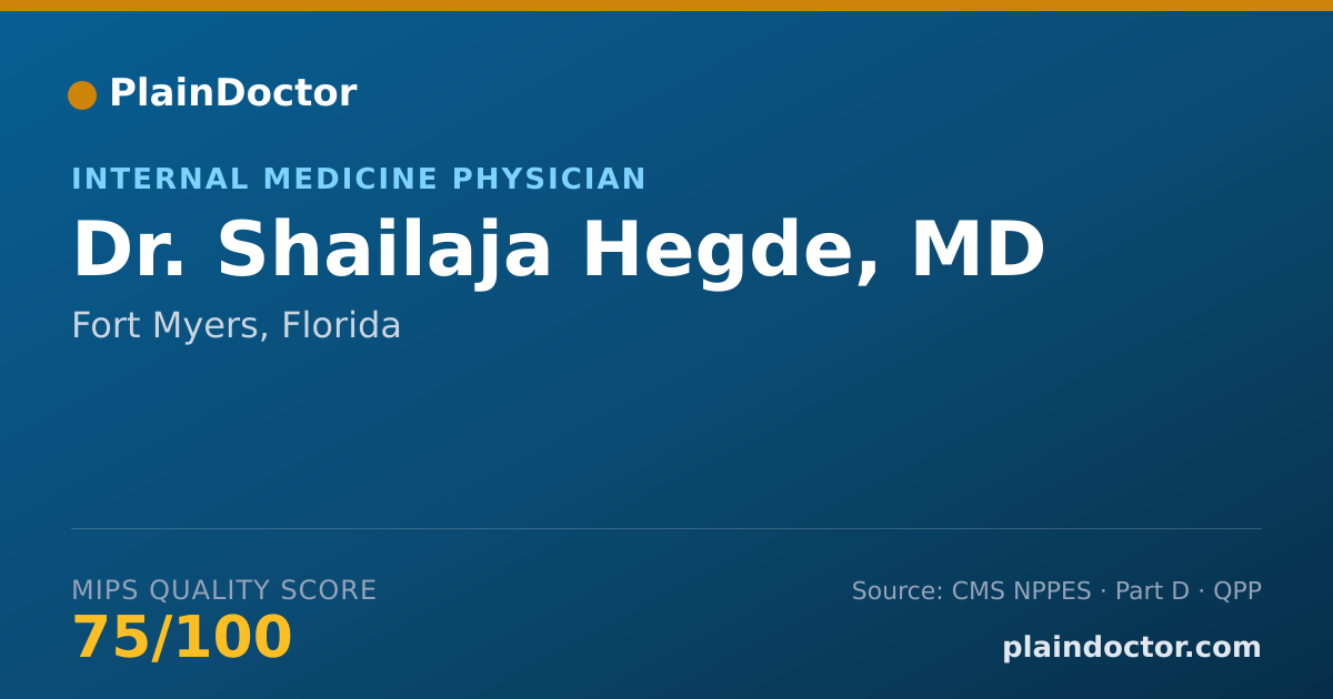 Shareable card for Shailaja Hegde, MD - Internal Medicine Physician, Fort Myers, FL