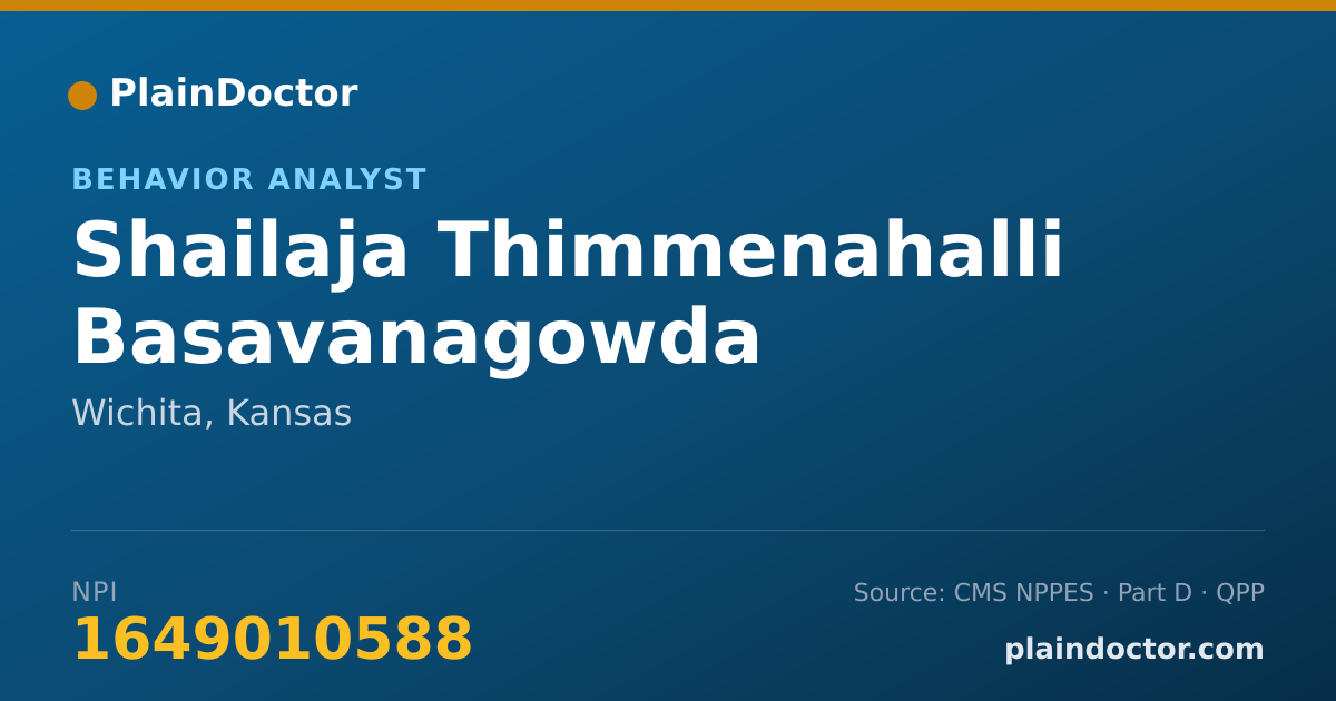 Shareable card for Shailaja Thimmenahalli Basavanagowda - Behavior Analyst, Wichita, KS