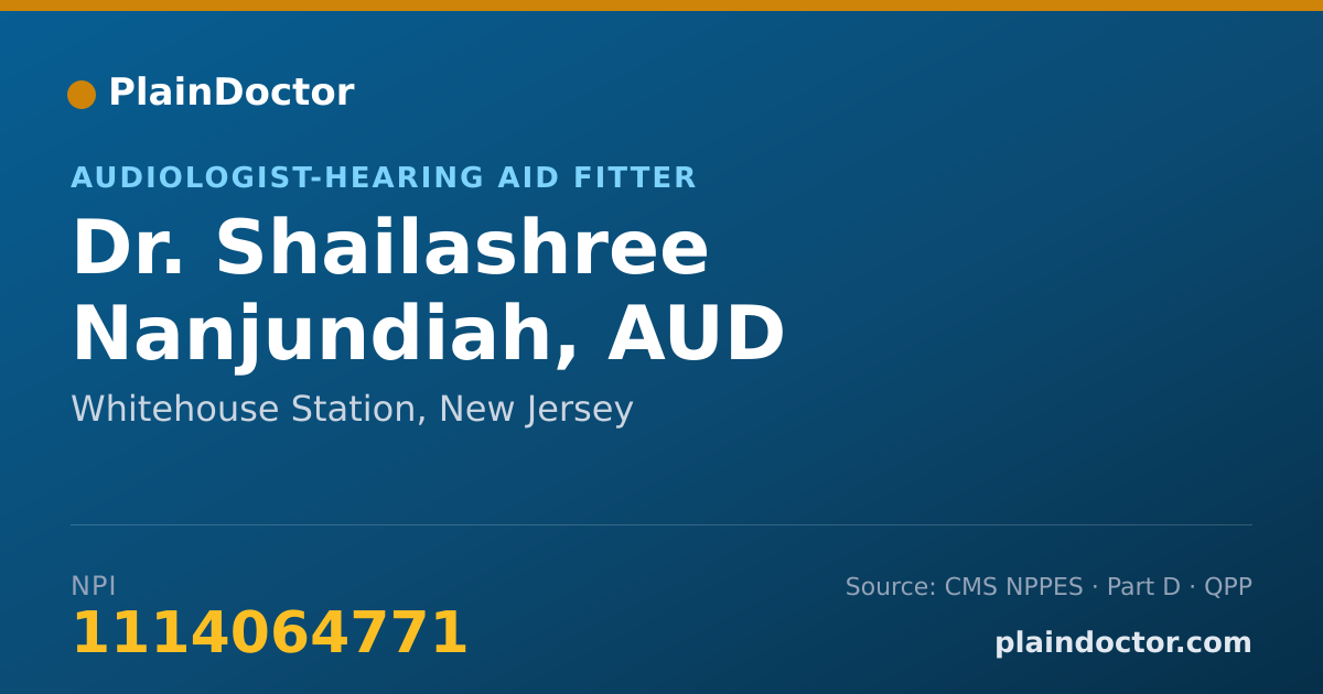 Shareable card for Shailashree Nanjundiah, AUD - Audiologist-Hearing Aid Fitter, Whitehouse Station, NJ