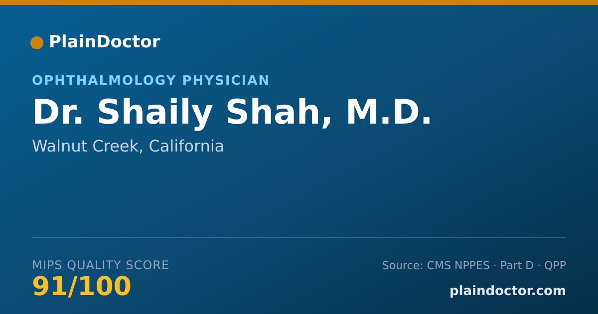 Shareable card for Shaily Shah, M.D. - Ophthalmology Physician, Walnut Creek, CA