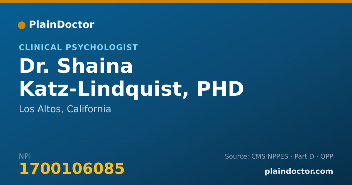 Shareable card for Shaina Katz-Lindquist, PHD - Clinical Psychologist, Los Altos, CA