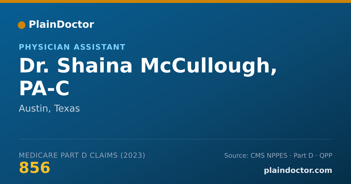 Shareable card for Shaina McCullough, PA-C - Physician Assistant, Austin, TX