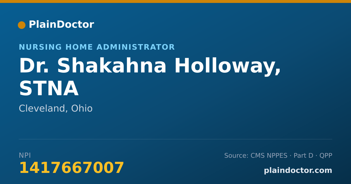 Shareable card for Shakahna Holloway, STNA - Nursing Home Administrator, Cleveland, OH