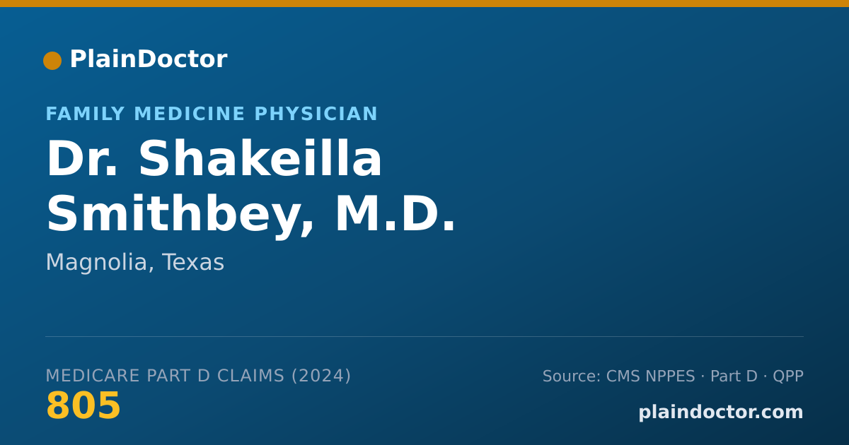 Shareable card for Shakeilla Smithbey, M.D. - Family Medicine Physician, Magnolia, TX